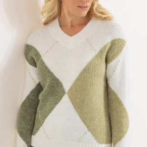 argyle knit jumper