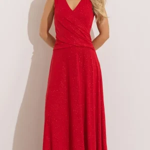 shimmer sleeveless maxi dress