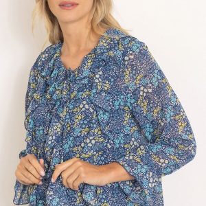 ditsy frilled long sleeve top