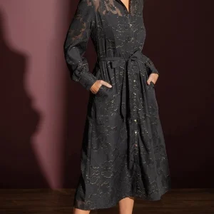 long sleeve midi shirt dress