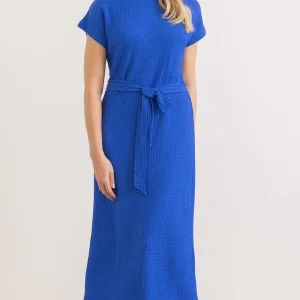 belted textured maxi dress